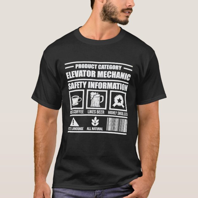 T-shirt Technicien de maintenance d'ascenseur inspire méca (Devant)
