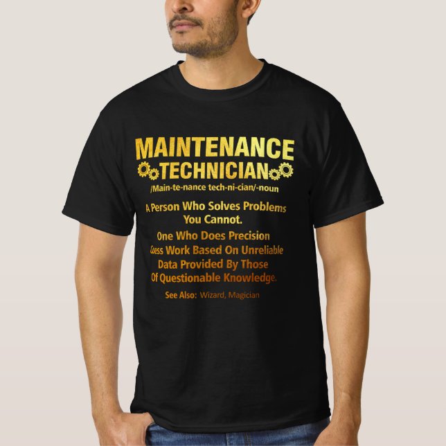 T-shirt Technicien de maintenance de définition de poste R (Devant)