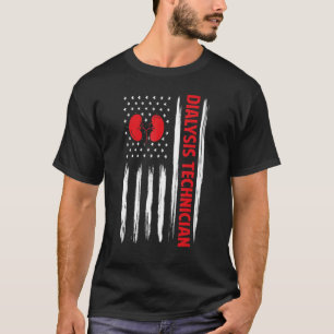 T-shirt Technicien de néphrologie d'hémodialyse Drapeau am