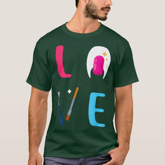 T-shirt Technicien de ongle Aimer Artiste de technologie d (Devant)