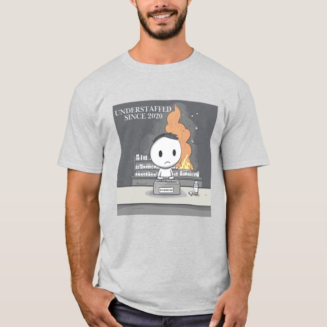 T-shirt Technicien de pharmacie sous-effectif drôle depuis (Devant)