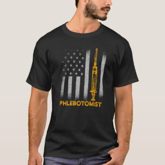 T-shirt Technicien de phlébotomie Drapeau d'aiguille de ph