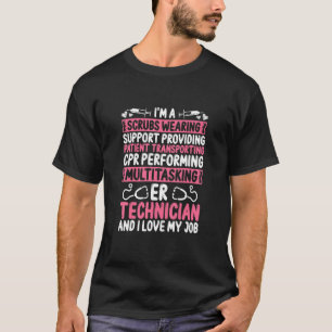 T-shirt Technicien de salle d'urgence Badge Reel ER Tech A