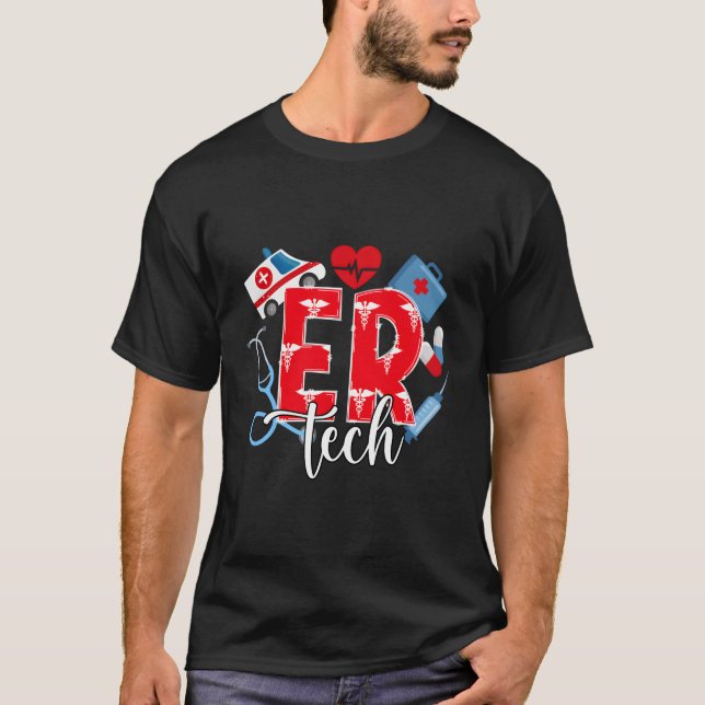 T-shirt Technicien de salle d'urgence technique de l'Er (Devant)