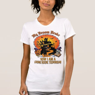 T-shirt Technicien de scène de crime Balai Cassé Sorcière