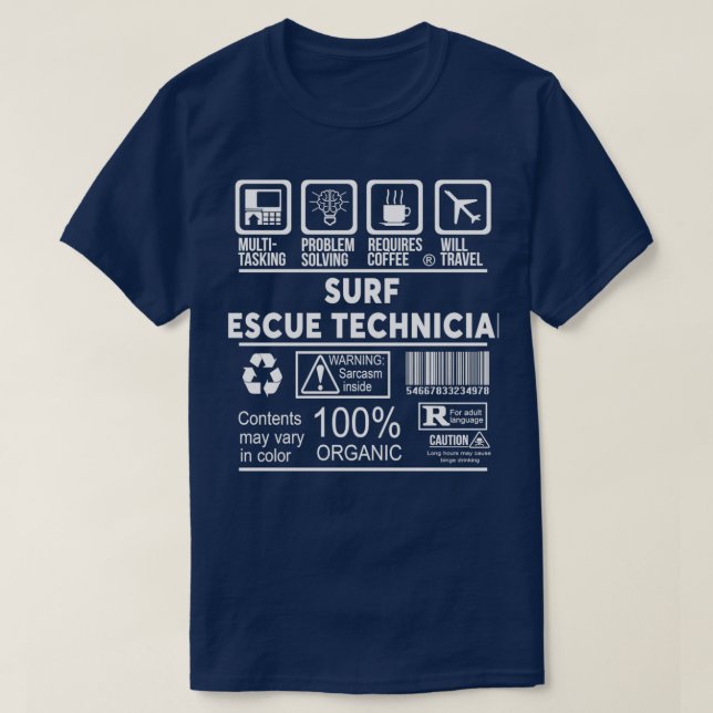 T-shirt TECHNICIEN DE SECOURT DE surf NICE DESIGN 2017T (Design devant)