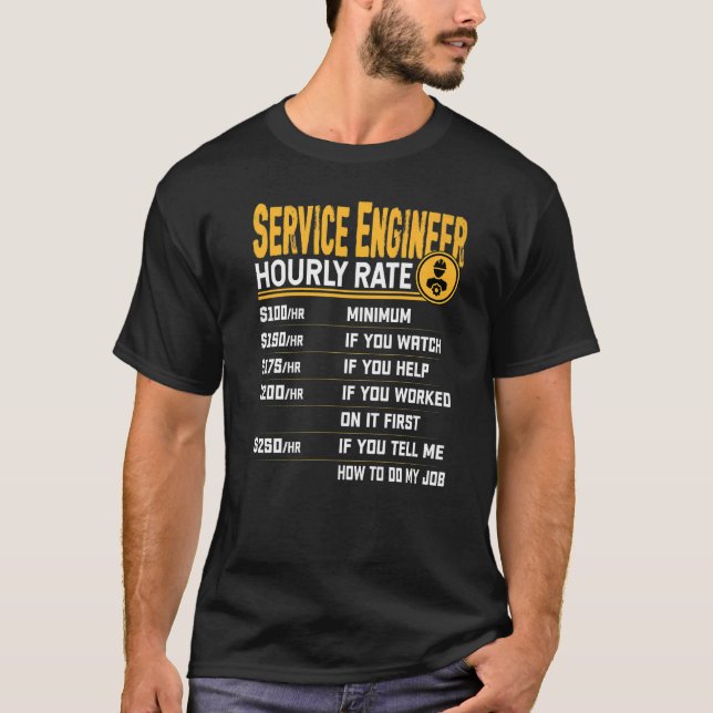 T-shirt Technicien de service à tarif horaire (Devant)