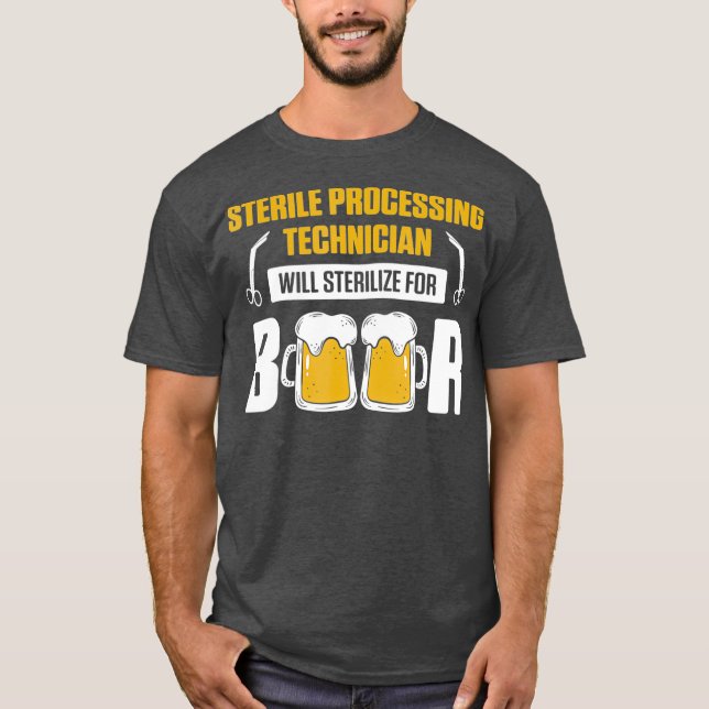 T-shirt Technicien De Traitement Stérile Pour La Bière Drô (Devant)