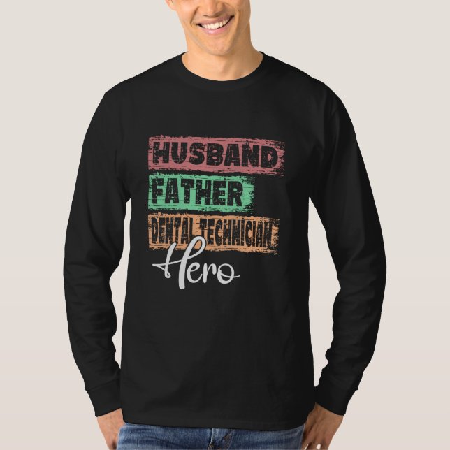 T-shirt Technicien dentaire papa héros de profession père (Devant)