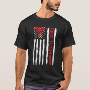 T-shirt Technicien Ekg Electrocardiographe Tech American F