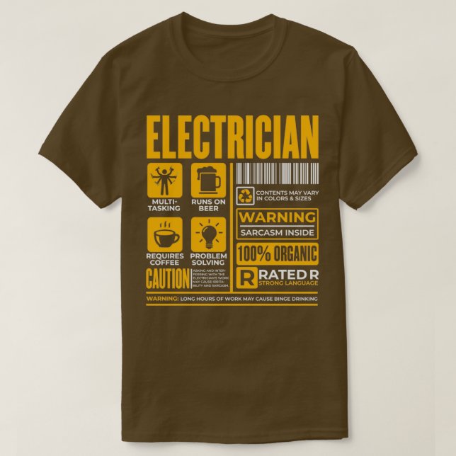 T-shirt Technicien électricien en électronique Master 1 (Design devant)