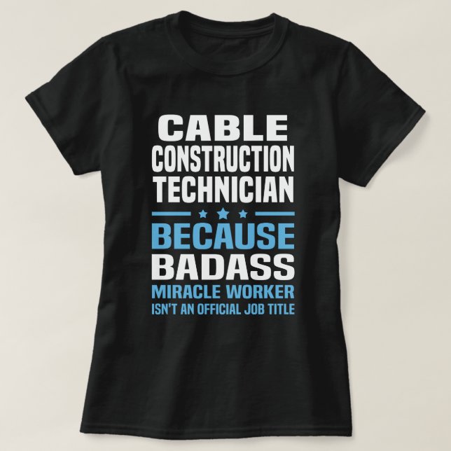 T-shirt Technicien en construction de câbles (Design devant)