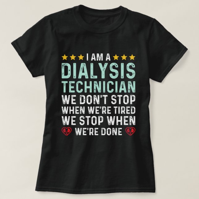 T-shirt Technicien en dialyse Appréciation Nephrologie Tec (Design devant)