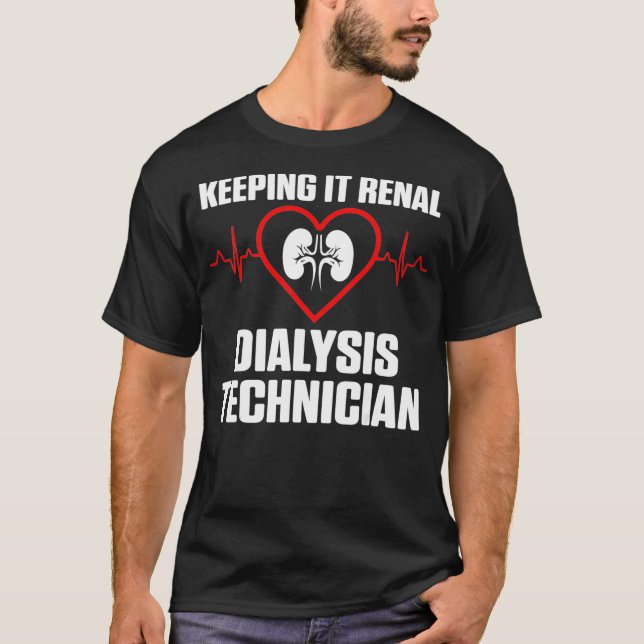 T-shirt Technicien en dialyse Brise cardiaque Néphrologie  (Devant)