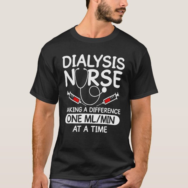 T-shirt Technicien en dialyse Hommes Femmes Drôle Infirmiè (Devant)
