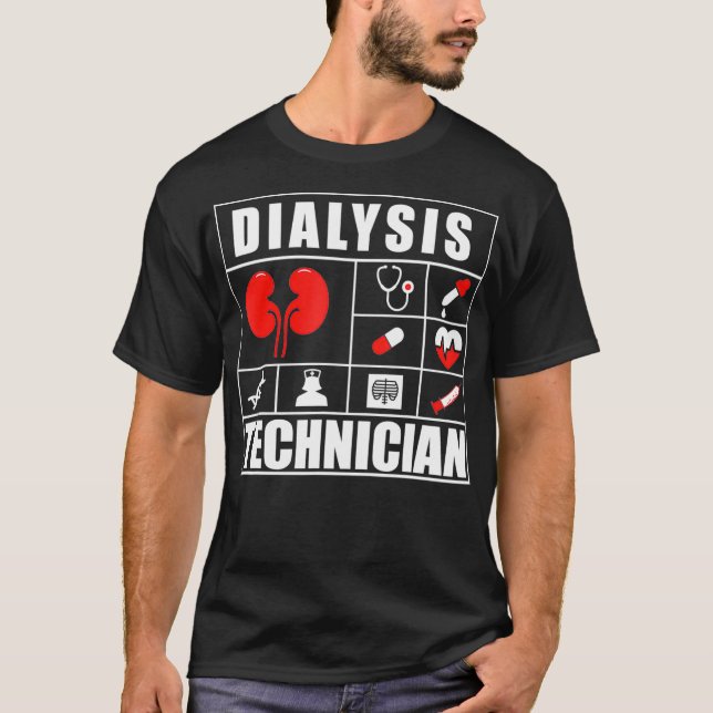 T-shirt Technicien En Dialyse Met Néphrologie Technique (Devant)