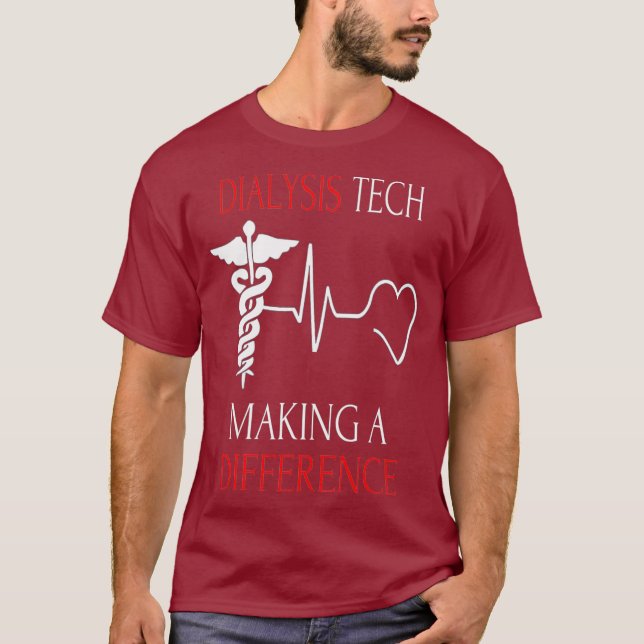 T-shirt Technicien en dialyse Nephrologie Tech (Devant)