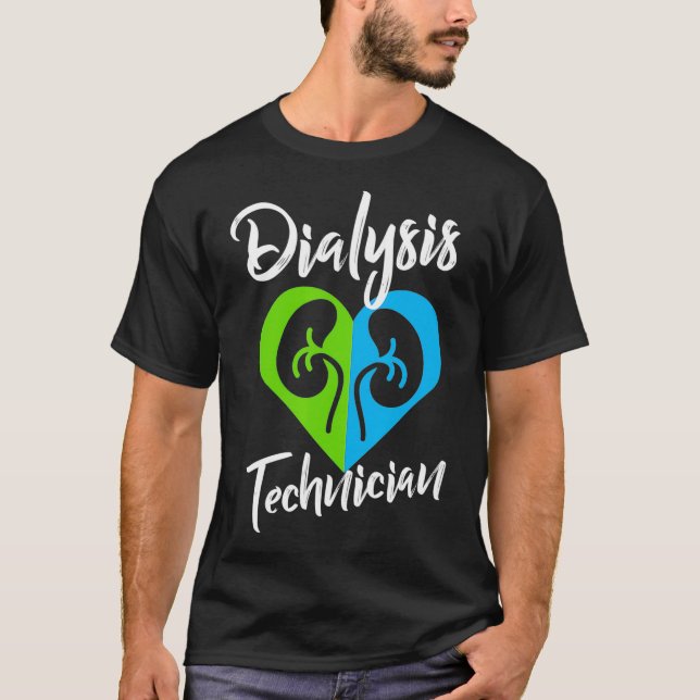 T-shirt Technicien en dialyse Paire Coeur Nephrologie Tech (Devant)