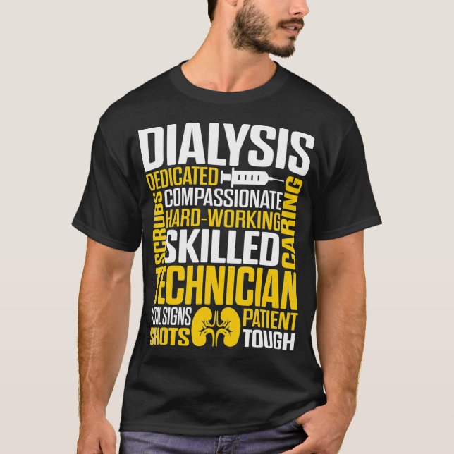 T-shirt Technicien en dialyse Technique de néphrologie (Devant)