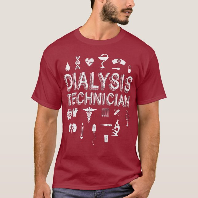 T-shirt Technicien en dialyse Vie Travail Néphrologie Tech (Devant)