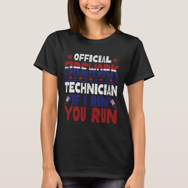 T-shirt Technicien en Firework 4 juillet Funny Usa Pyro-te (Devant)