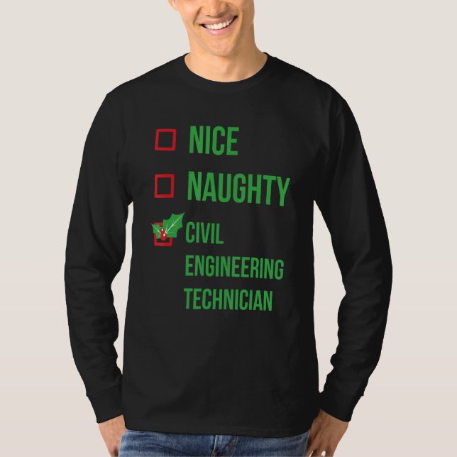 T-shirt Technicien en génie civil Funny Pajama Christma (Devant)