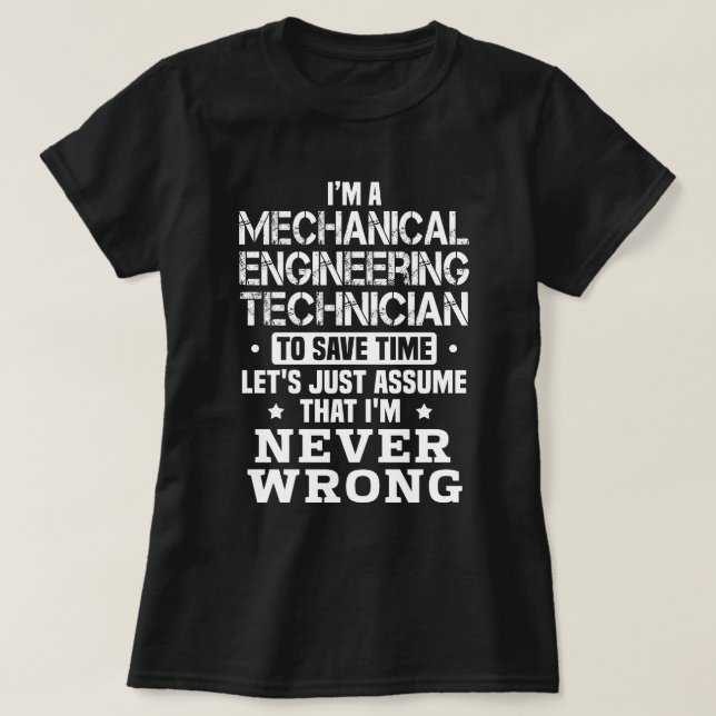 T-shirt Technicien en génie mécanique (Design devant)