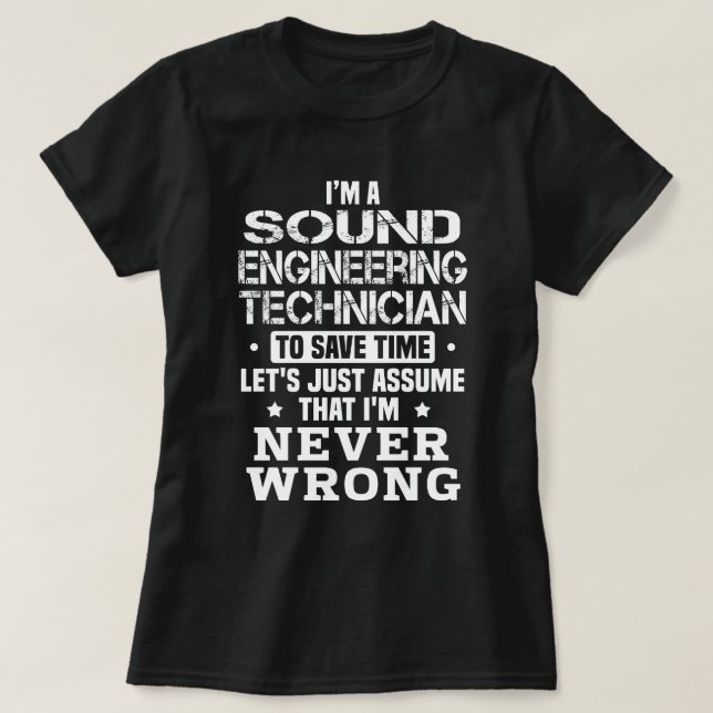 T-shirt Technicien en ingénierie sonore (Design devant)