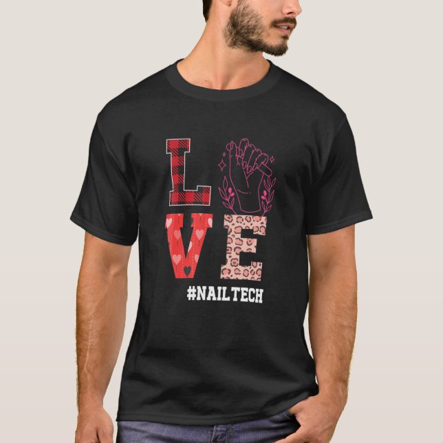 T-shirt Technicien en ongles Valentines Jour Nail Tech (Devant)