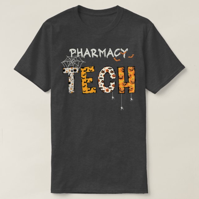T-shirt Technicien en pharmacie Funny Pharmaciste Hallowee (Design devant)