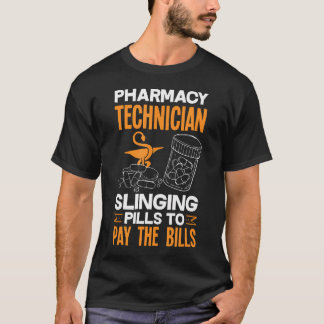 T-shirt Technicien en pharmacie qui lance des pilules pour
