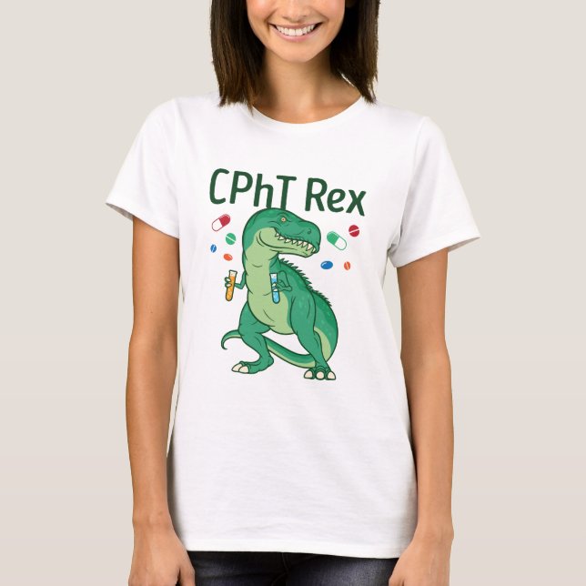 T-shirt Technicien en pharmacie Tech CPhT Rex (Devant)