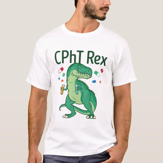 T-shirt Technicien en pharmacie Tech CPhT Rex (Devant)