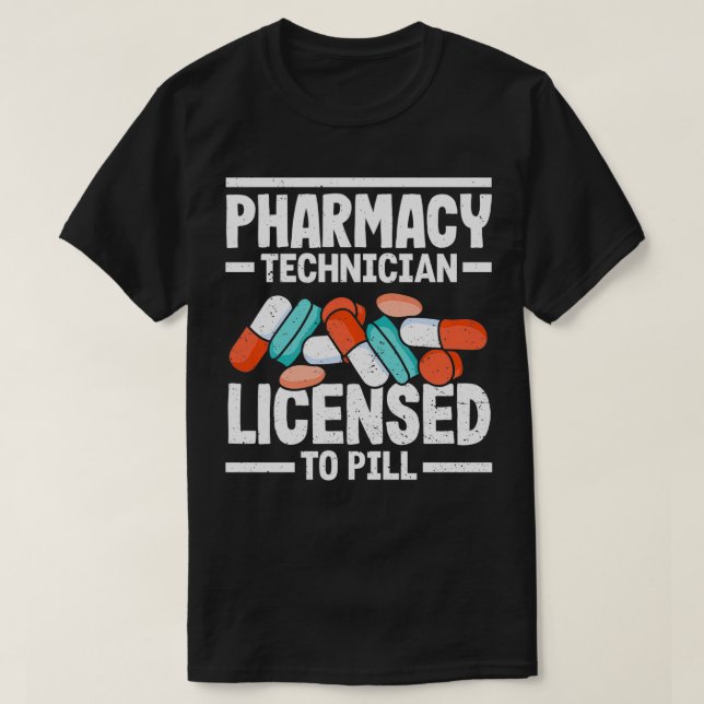 T-shirt Technicien en pharmacie titulaire d'une licence po (Design devant)
