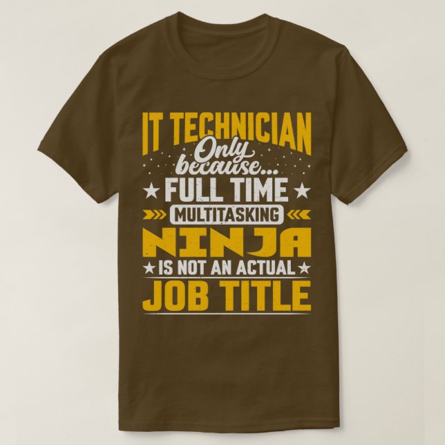 T-shirt Technicien en technologie de l'information (Design devant)