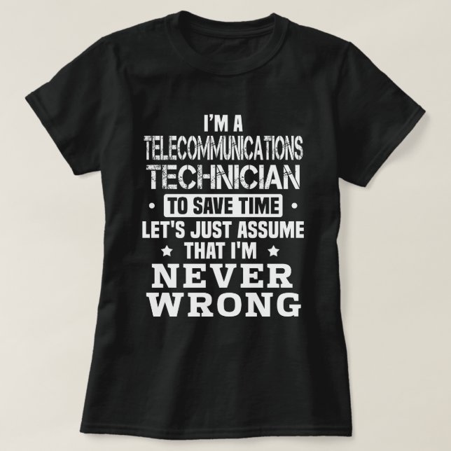 T-shirt Technicien en télécommunications (Design devant)