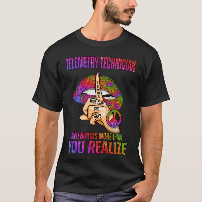 T-shirt Technicien en télémétrie en sait plus qu'elle ne d (Devant)