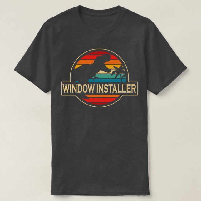 T-shirt Technicien en turbines éoliennes Dinosaur 2 (Design devant)