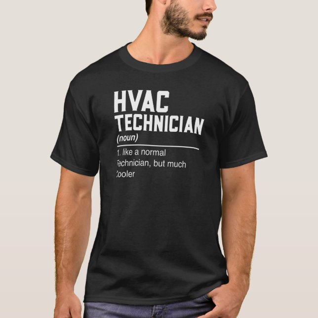 T-shirt Technicien Hvac Définition Noun Ingénieur Hvac Te (Devant)