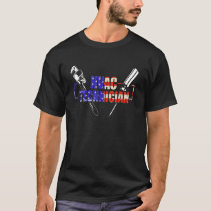 T-shirt Technicien HVAC Drapeau États-Unis Technicien HVA