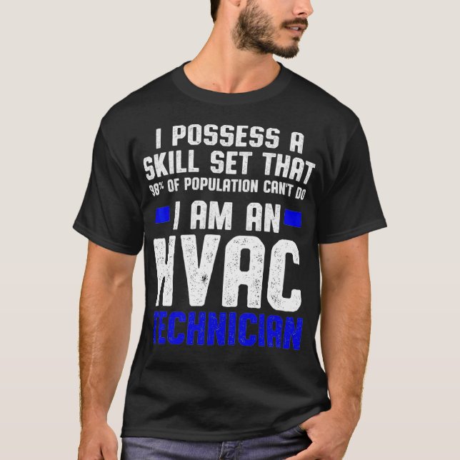 T-shirt Technicien HVAC Ensemble de compétences amusant HV (Devant)
