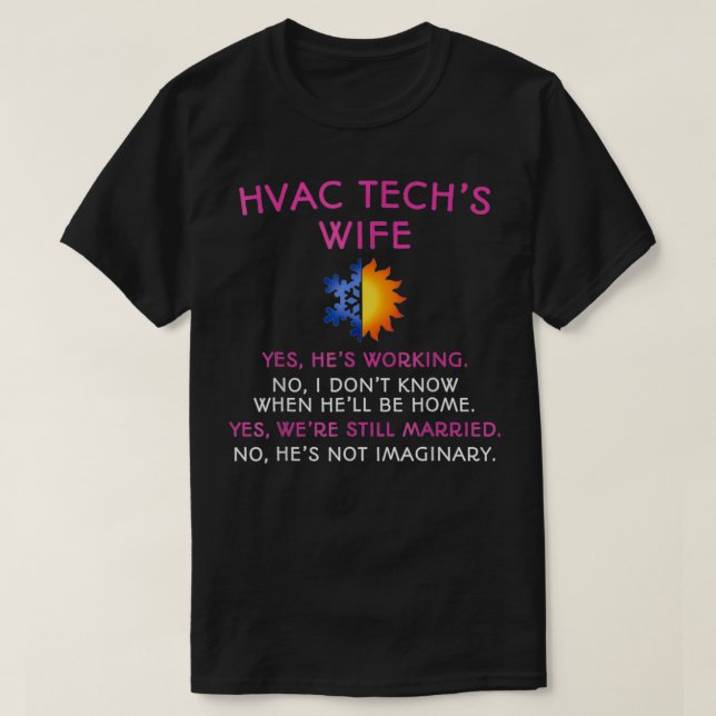T-shirt Technicien HVAC Épouse de technologie HVAC (Design devant)