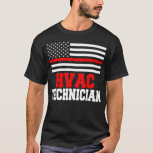 T-shirt Technicien HVAC États-Unis Drapeaux Funny HVAC Te