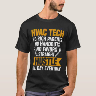 T-shirt Technicien Hvac Non Parents Riches Aucun Document 