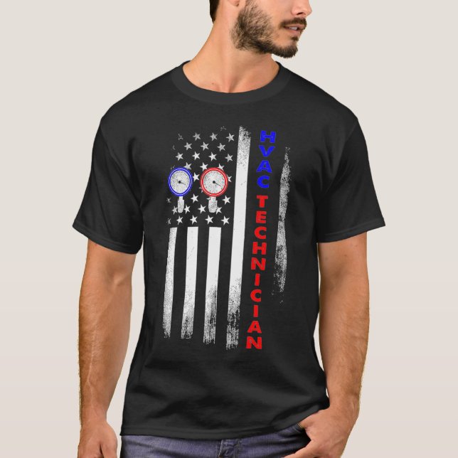 T-shirt Technicien HVAC USA Funny HVAC Tech Premium (Devant)