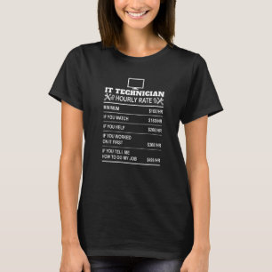 T-shirt Technicien informatique Évaluer à l'heure l'employ