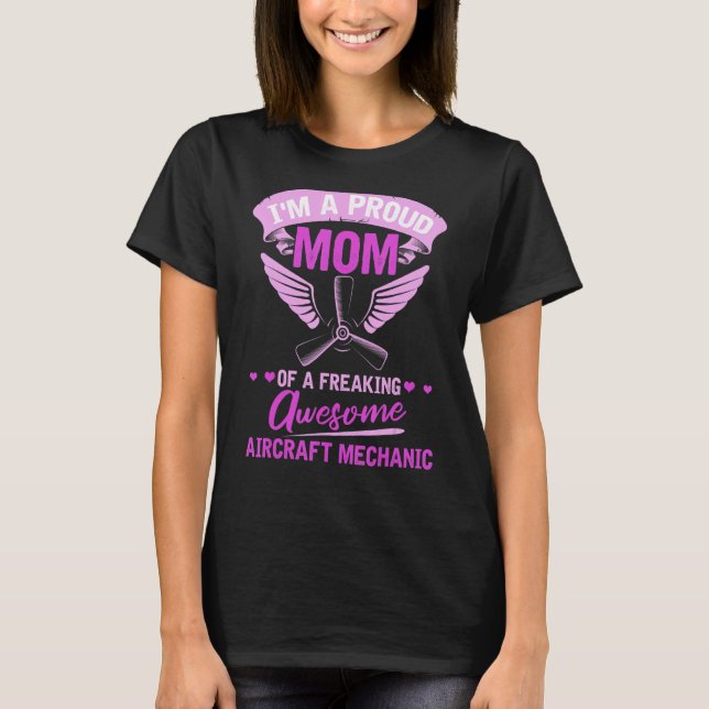 T-shirt Technicien Mère Ingénieur Aéronefs Mécanique 1 (Devant)