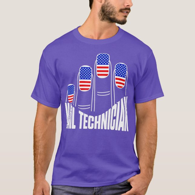 T-shirt Technicien Nail Drapeau Nails Artiste Nail Tech (Devant)