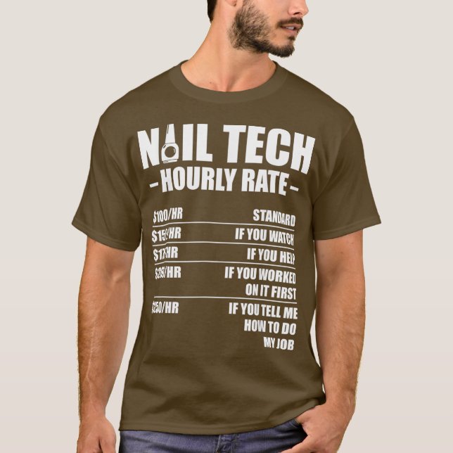 T-shirt Technicien Nail Évaluer Artiste Nail Tech Manicuri (Devant)