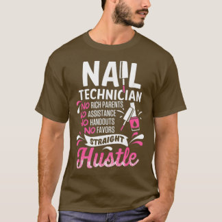 T-shirt Technicien Nail Parents Riches Artiste Nail Tech